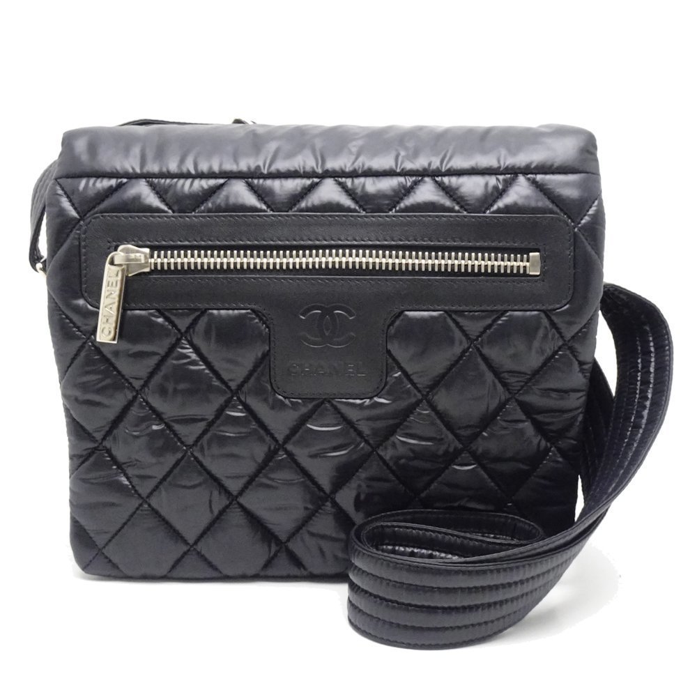 Chanel Coco Coon Shoulder Bag Nylon Black